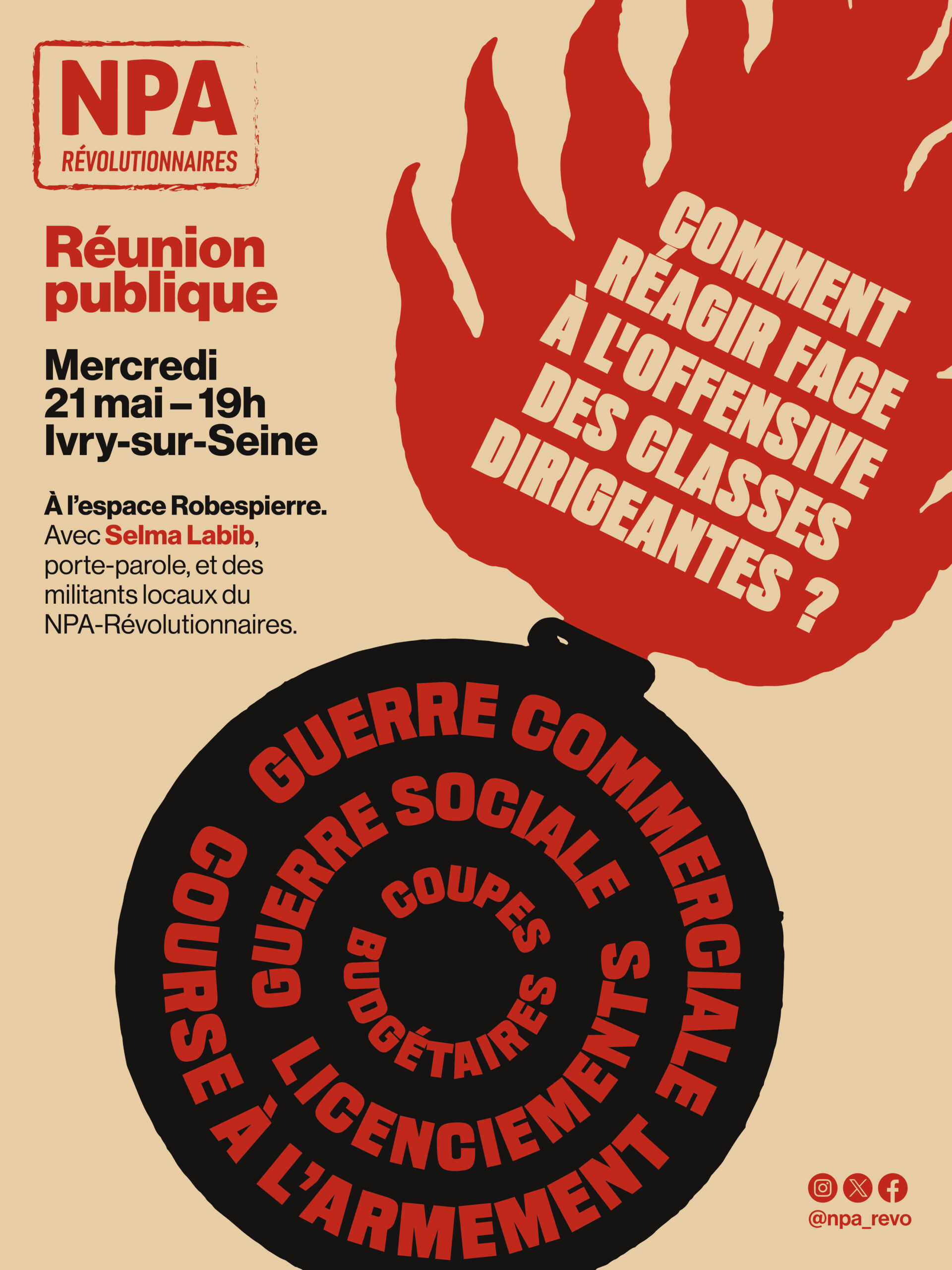 Affiche de la réunion publique