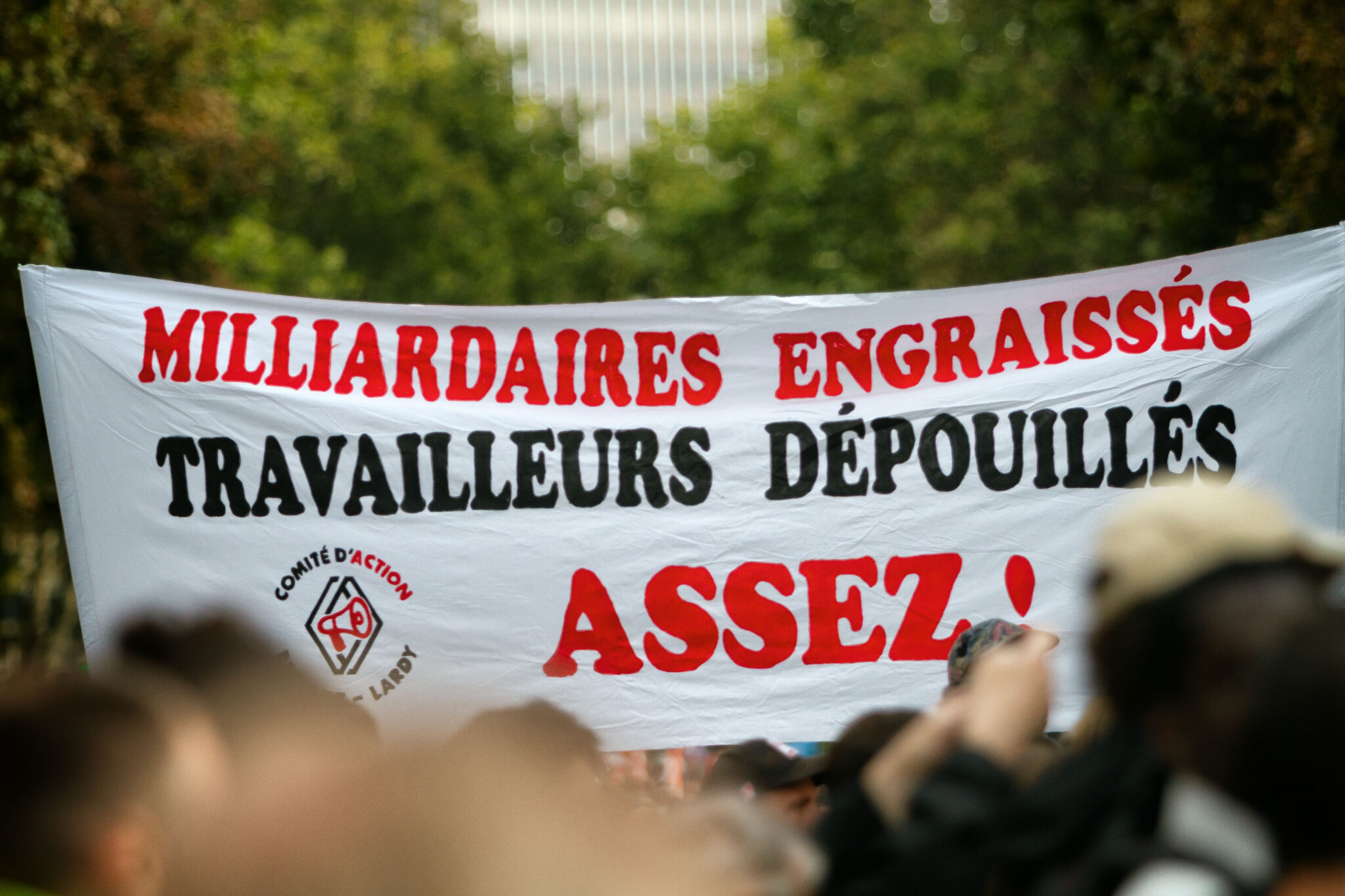 Banderole du comité d'action Renault Lardy