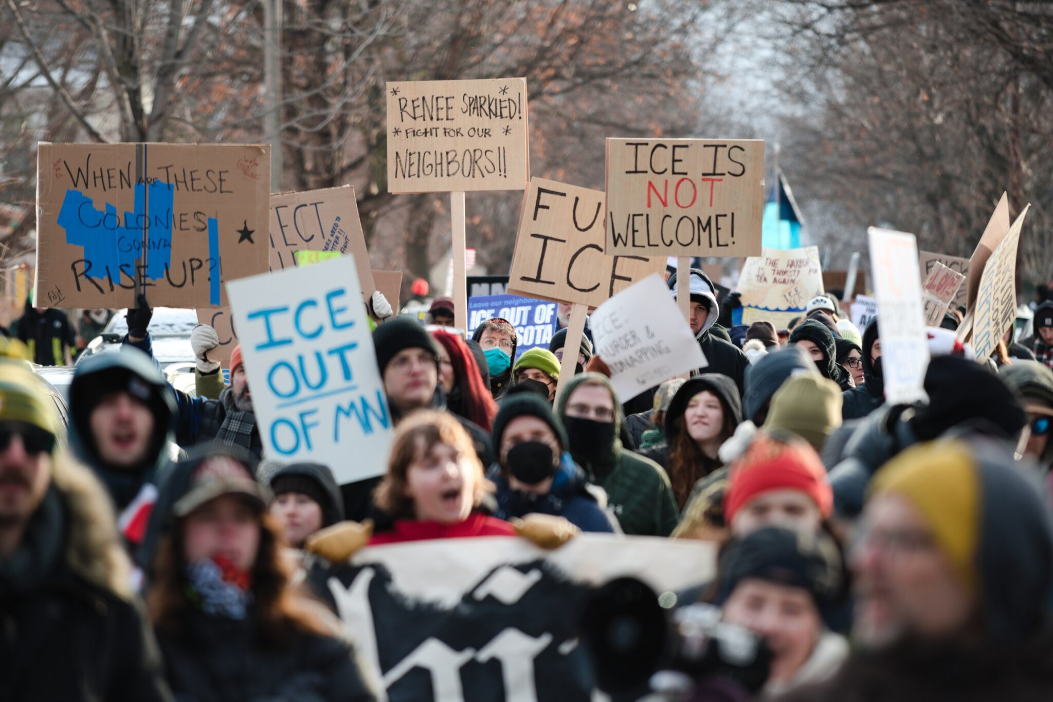 Manifestation à Minneapolis le 10 janvier