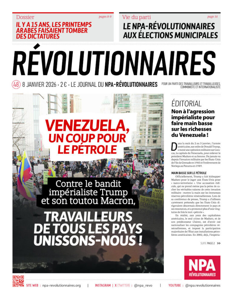 Révolutionnaires numéro 48, paru le 8 janvier 2026